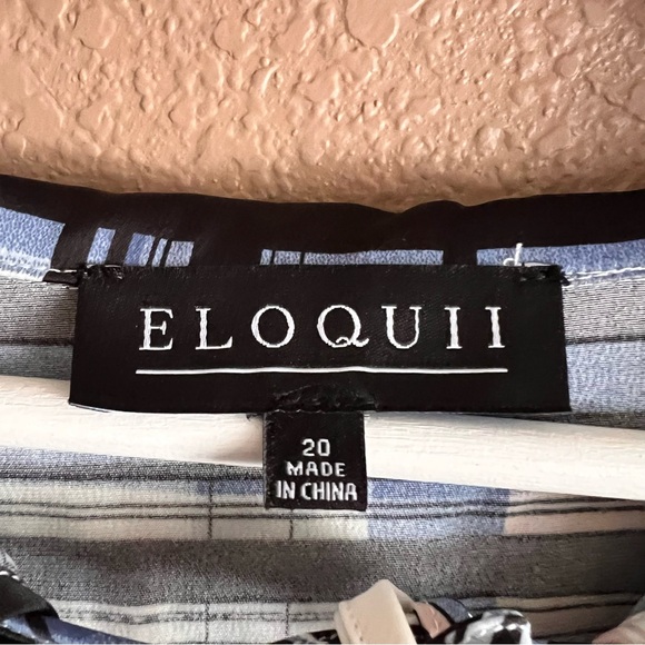 Eloquii Plaid Long Puff Sleeved Collar Mini Satin Dress Size 20 NWT - Picture 4 of 12